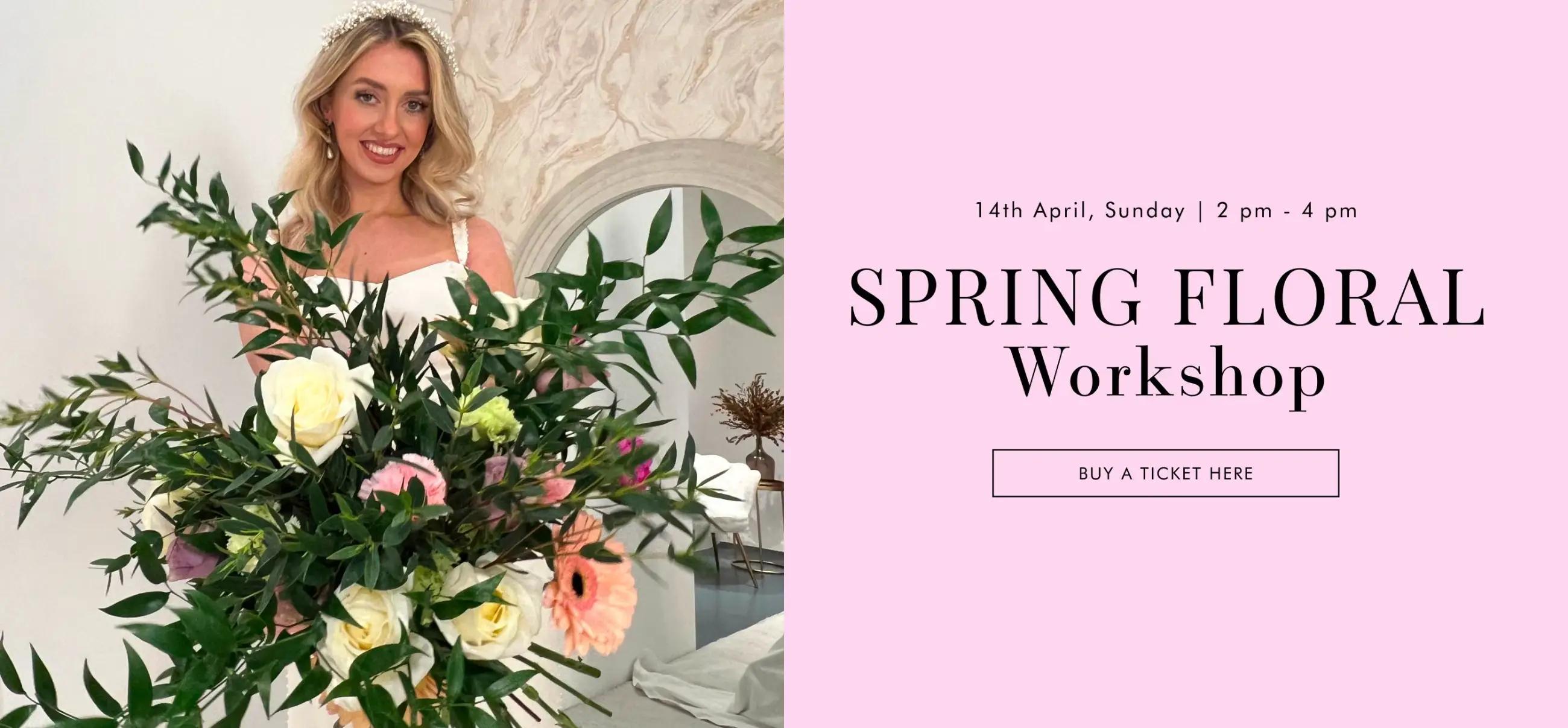 spring floral workshop banner desktop